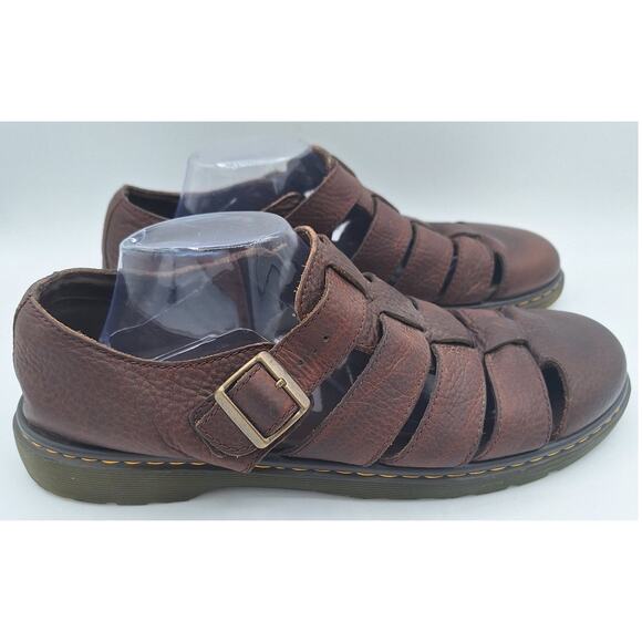 NICE! Dr Martens Fenton Brown Leather Fisherman Buckle Sandals UK 12 US Men 13 - Picture 9 of 16